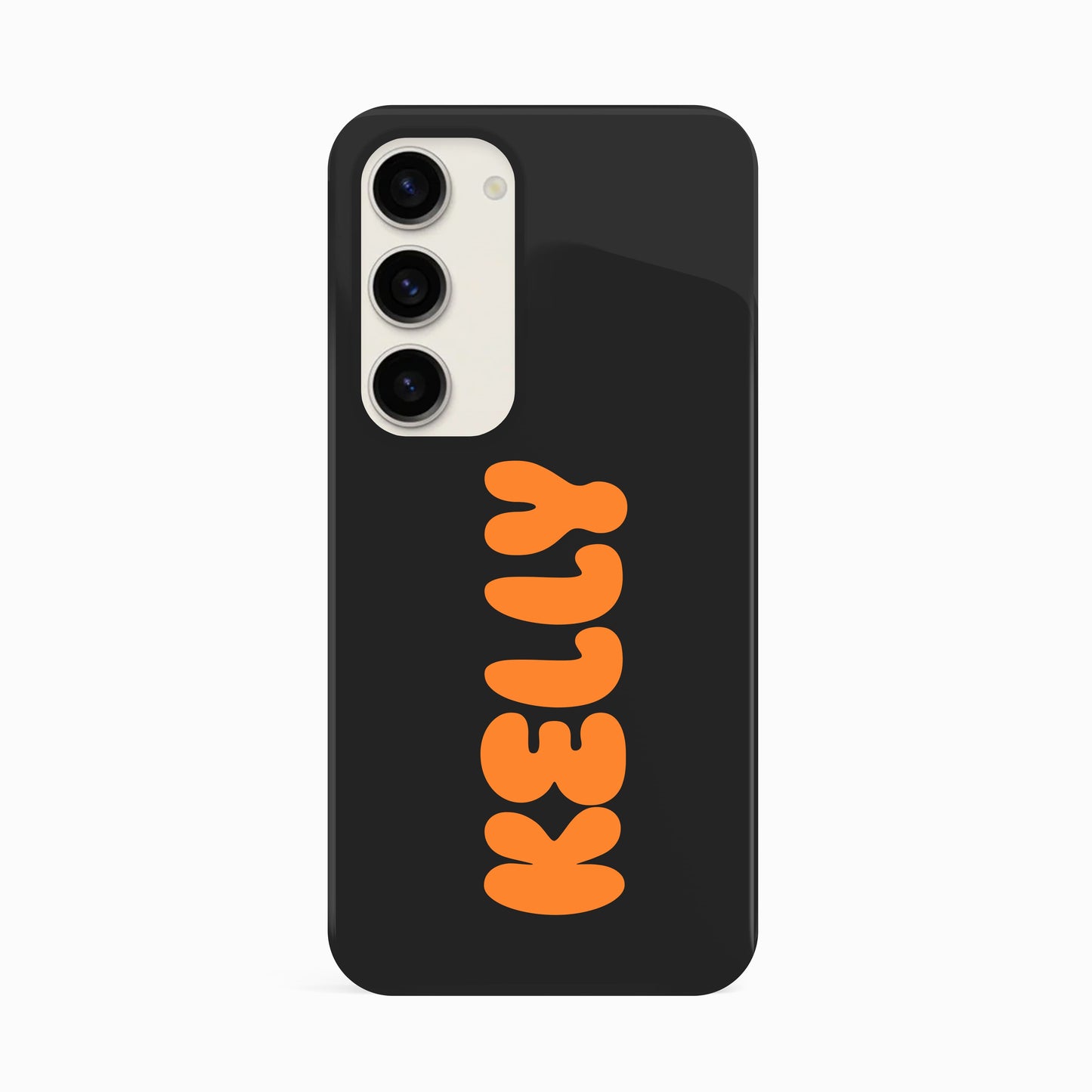 Black Orange Personalised Bubble Text Case Samsung Galaxy S23 Phone Case