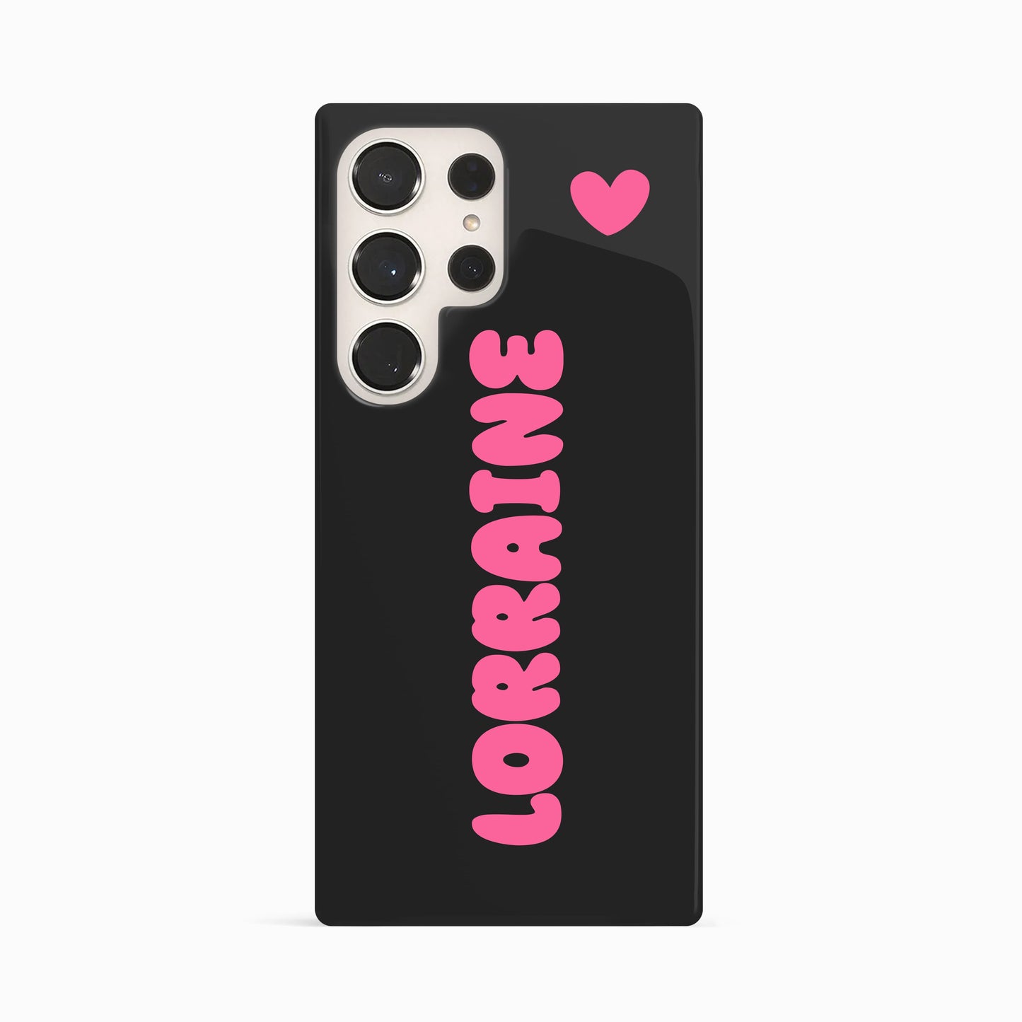 Black Pink Personalised Bubble Text Case Samsung Galaxy S23 Ultra Phone Case