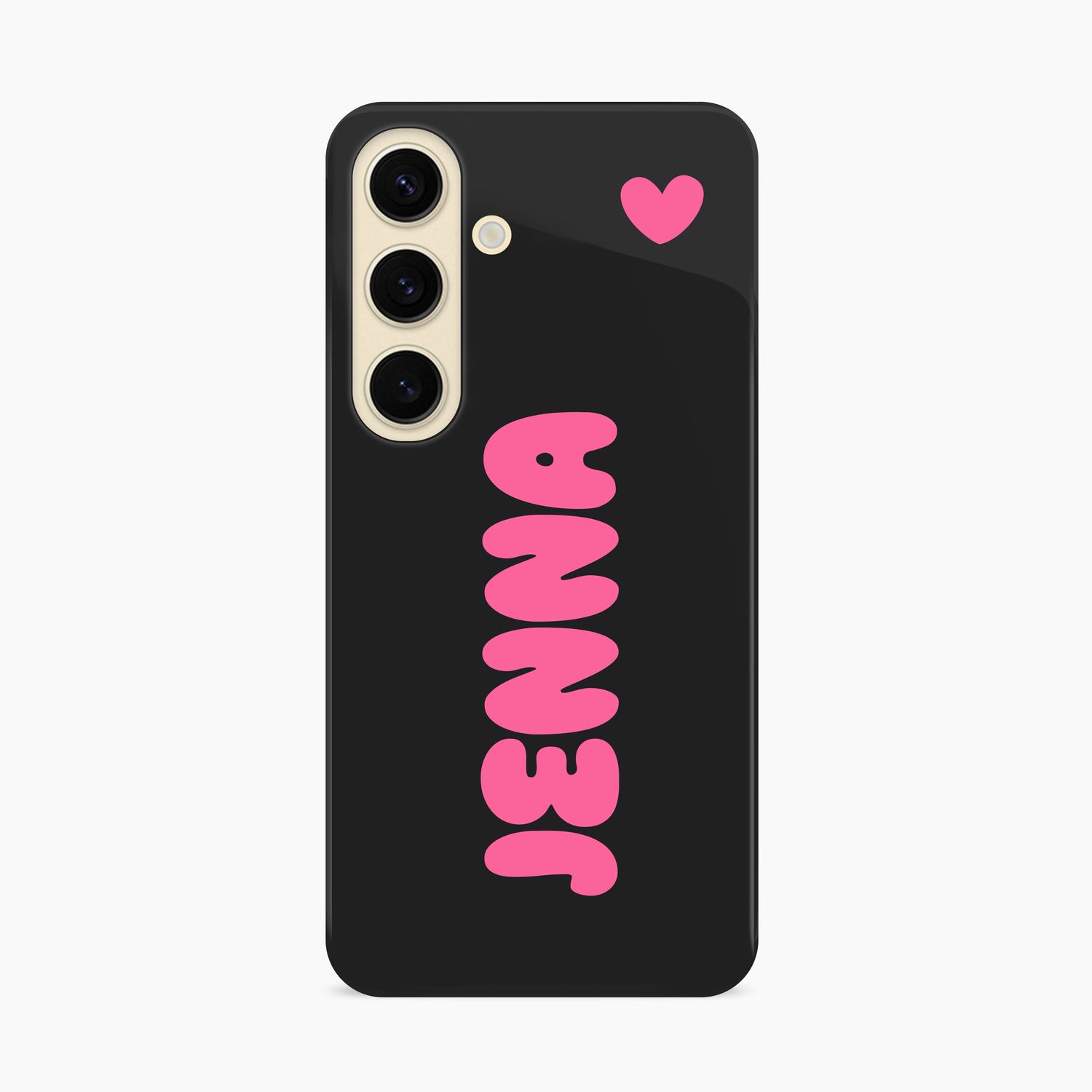 Black Pink Personalised Bubble Text Case Samsung Galaxy S24 Phone Case