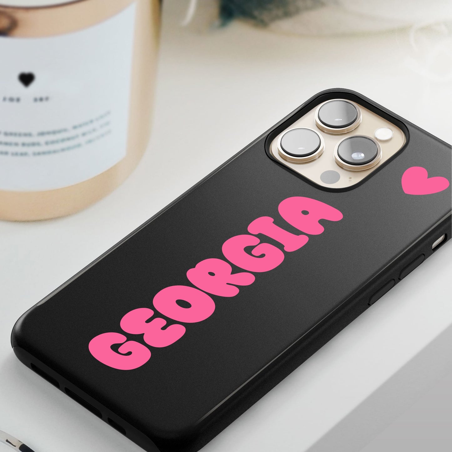 Black Pink Personalised Bubble Text Case  Phone Case