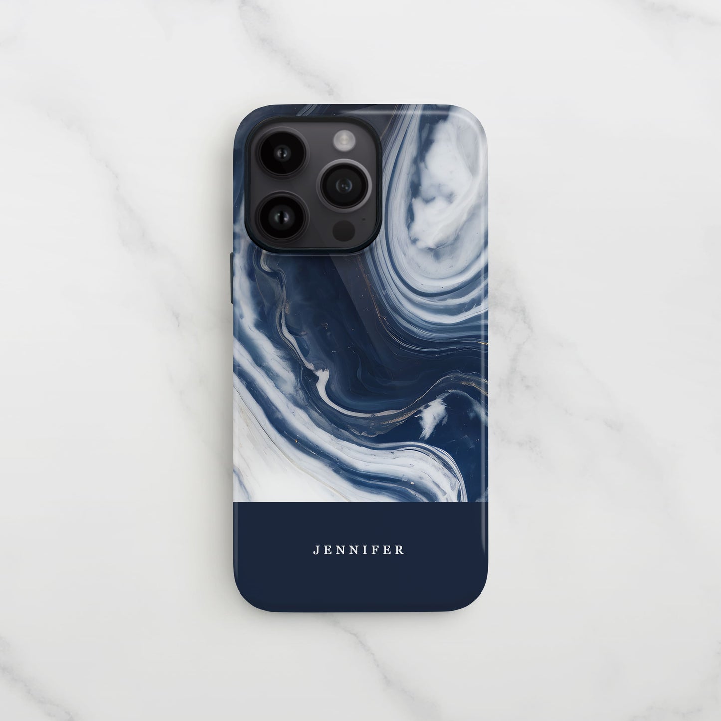 Personalised Navy Marble Phone Case  Phone Case