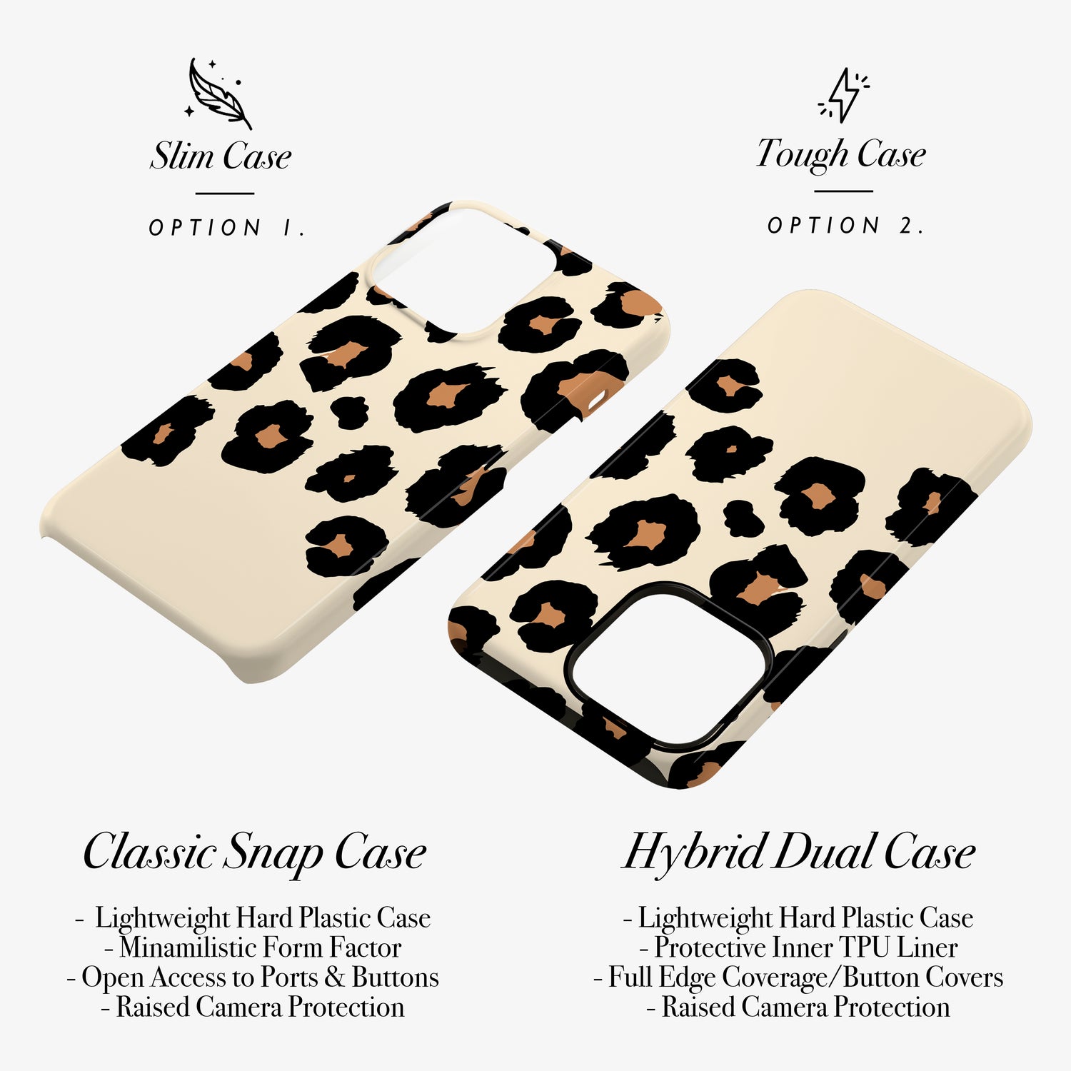 Custom Brown & Cream leopard Print Spot Case Phone Case