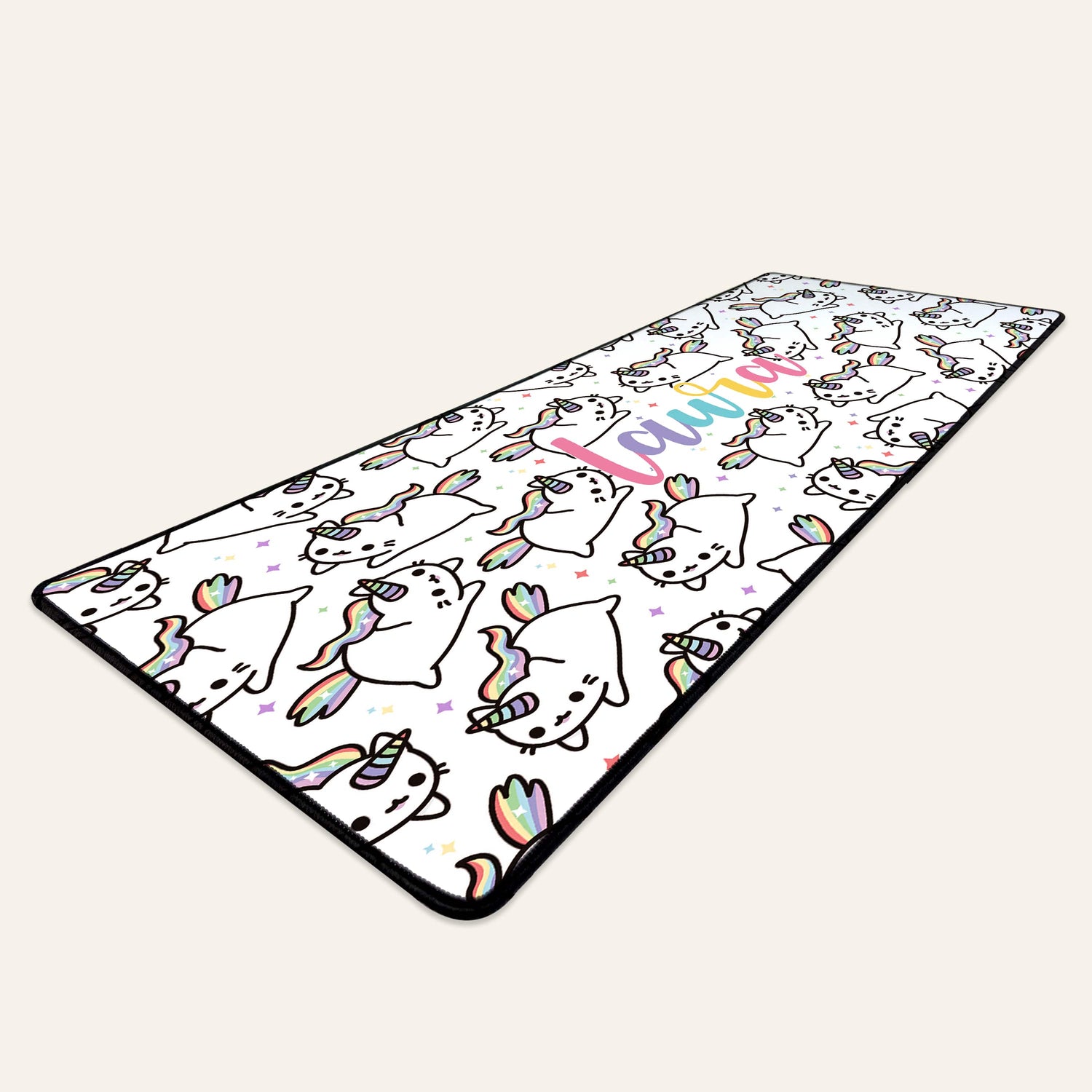 Personalised Caticorn Large Gaming & Desk Mat Desk & Gaming Mat