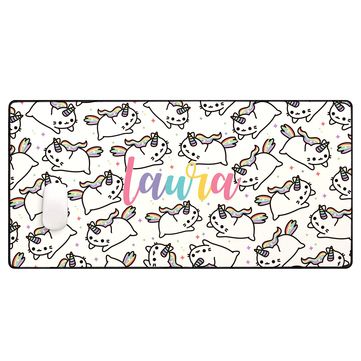 Personalised Caticorn Large Gaming & Desk Mat Large 39 x 79cm / 15 x 31" Desk & Gaming Mat