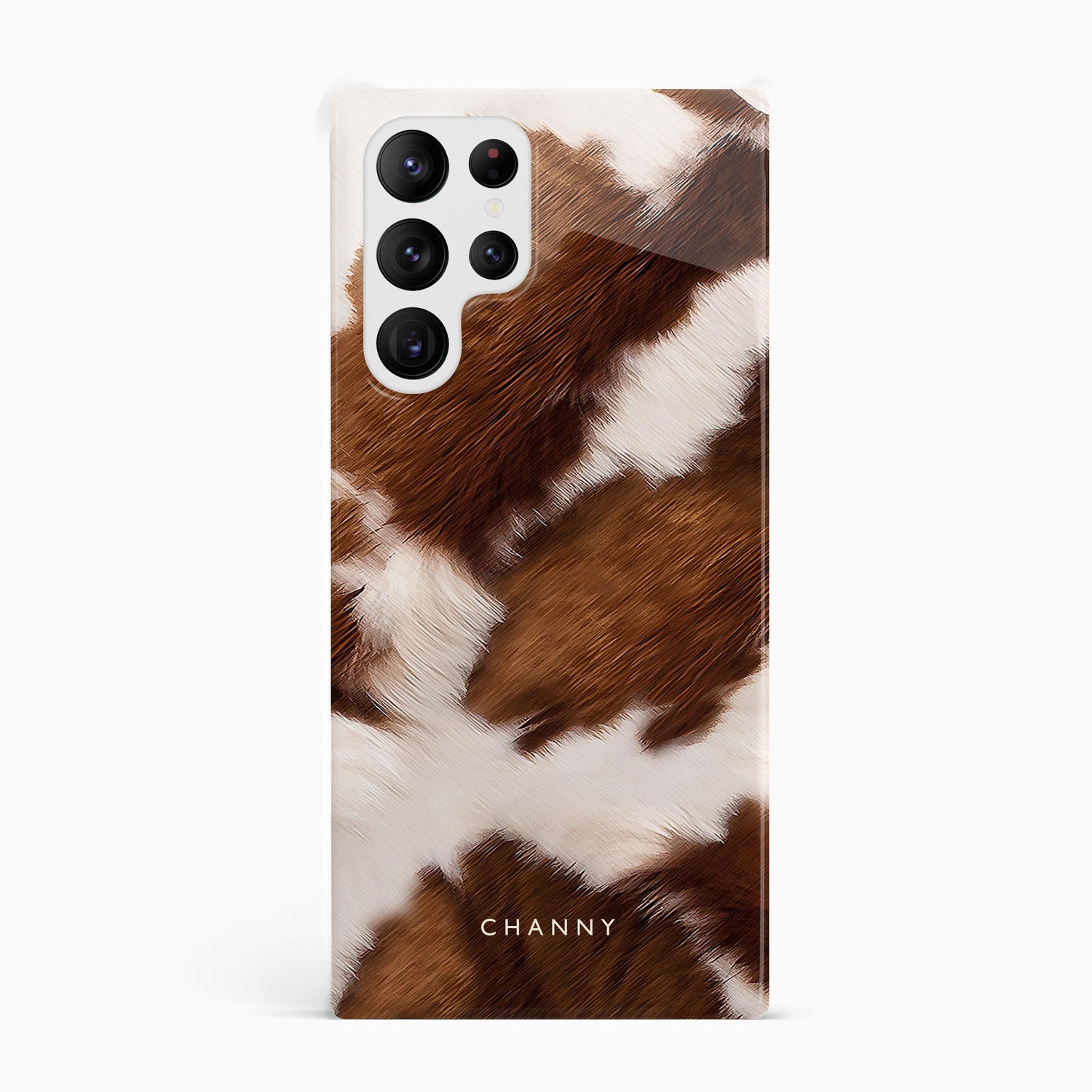 Brown Cowhide Pattern Custom Name Case Phone Case