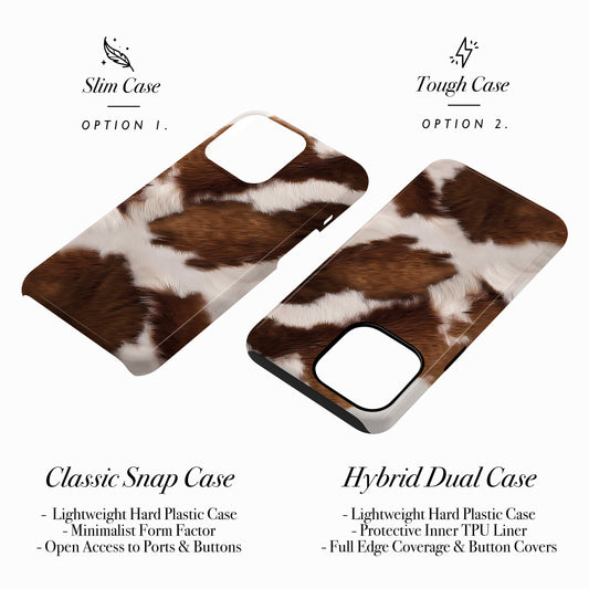 Brown Cowhide Pattern Custom Name Case Phone Case