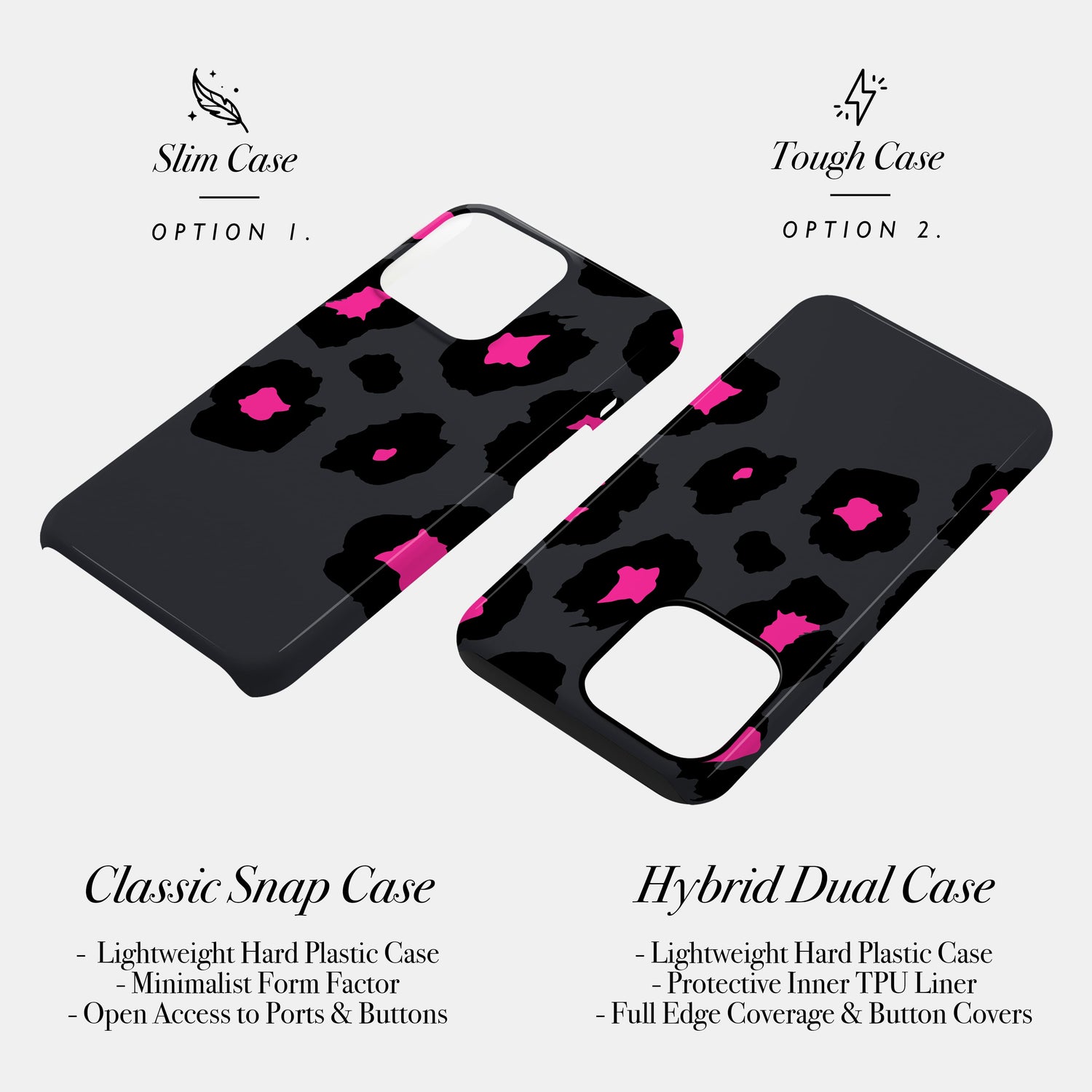 Pink Grey Leopard Print Case Phone Case
