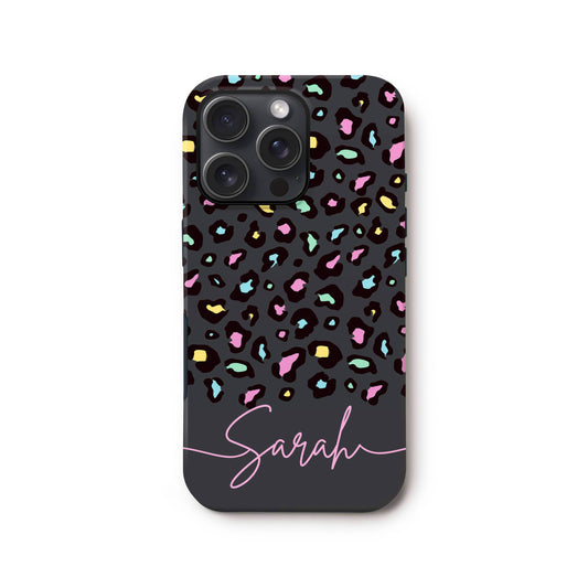 Custom Grey Rainbow Leopard Print Spot Case
