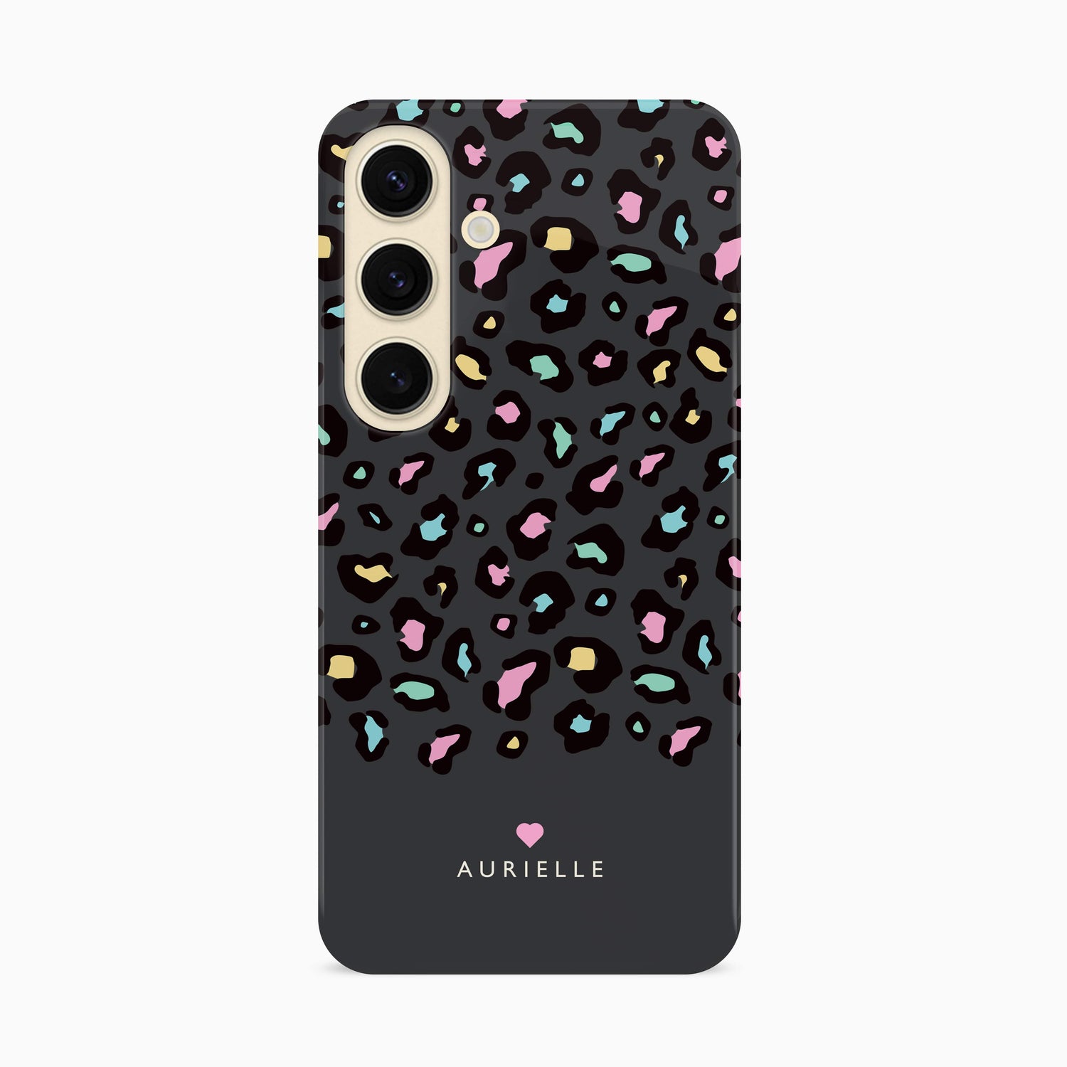 Personalised Grey Rainbow Leopard Print Spot Case Phone Case