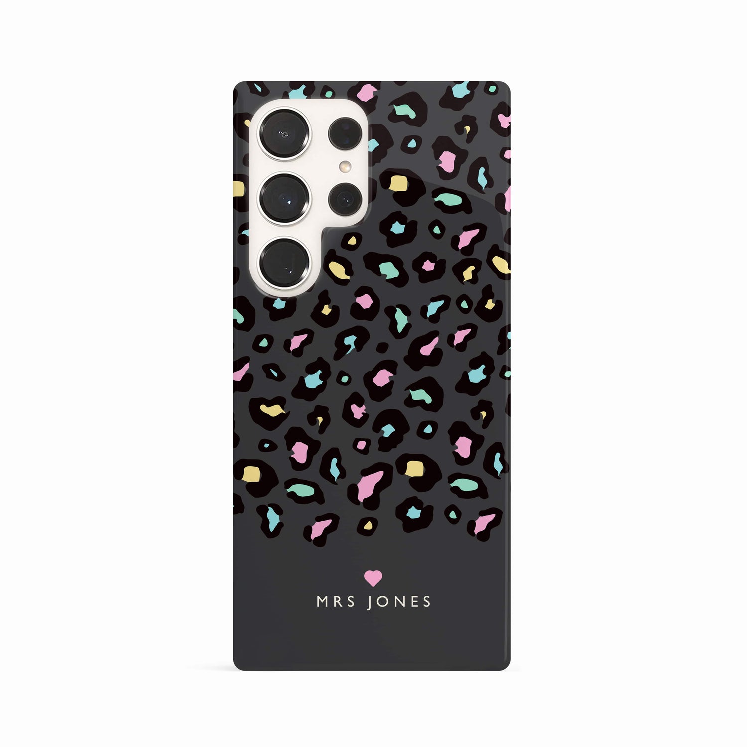 Personalised Grey Rainbow Leopard Print Spot Case Phone Case