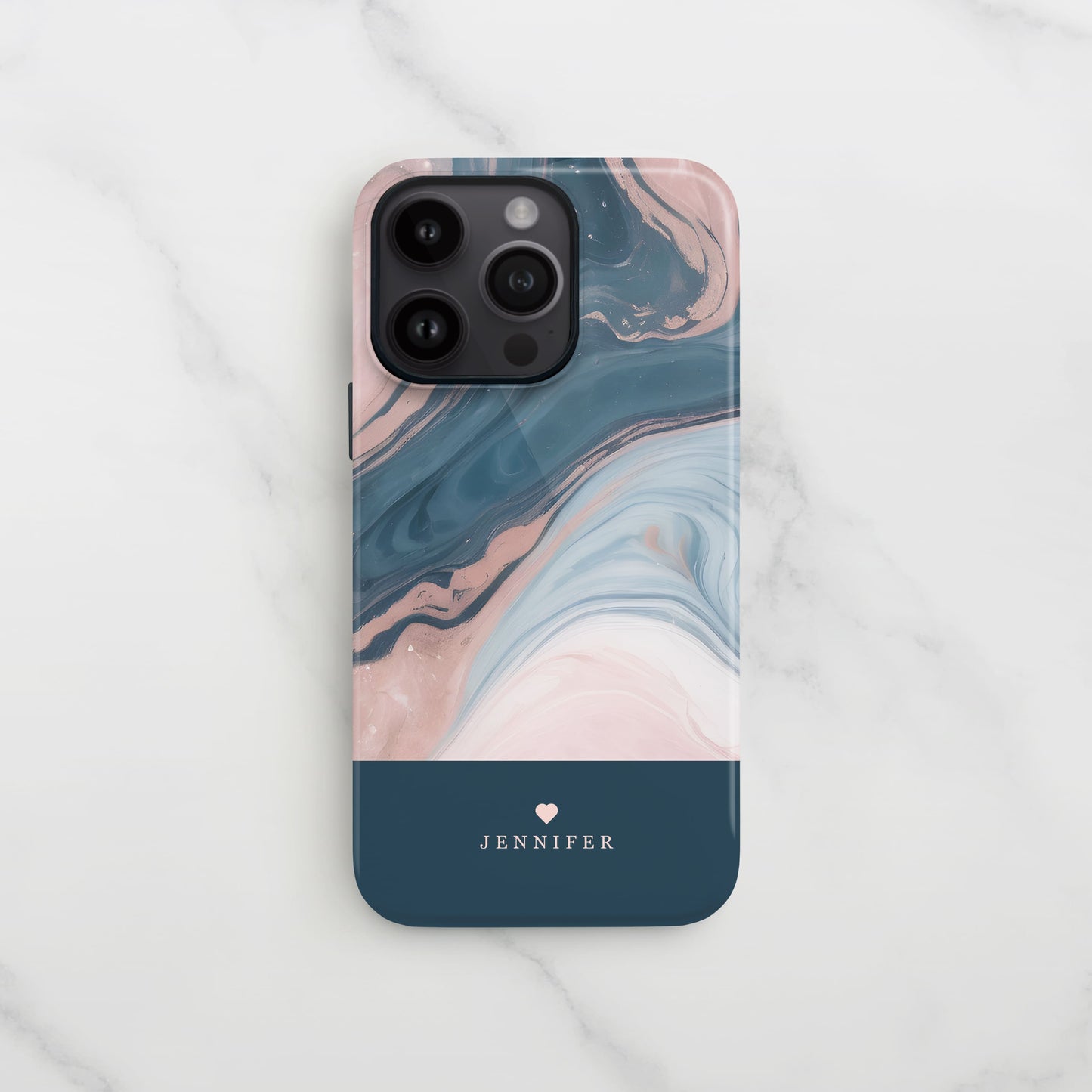 Rose Gold and Blue Marble Personalised Phone Case  Phone Case