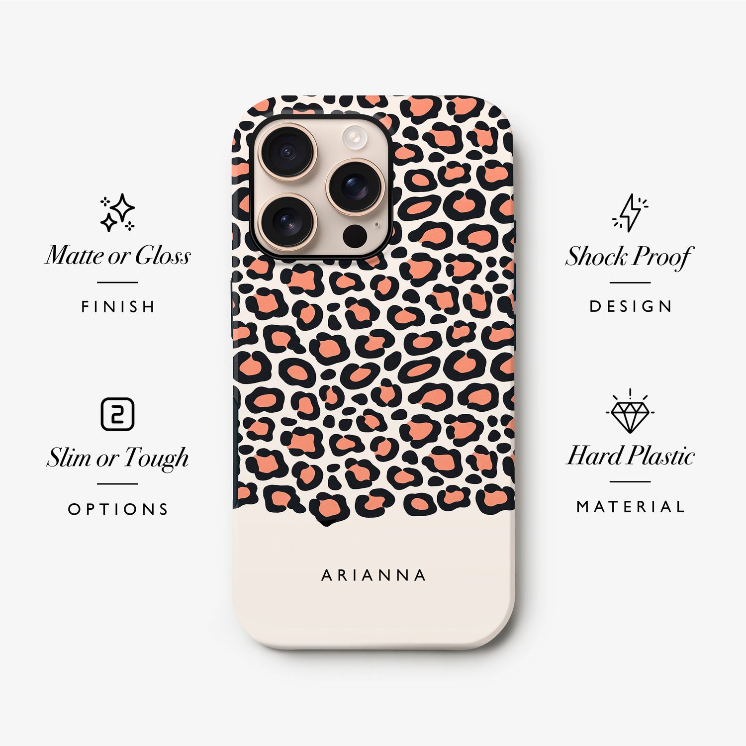 Personalised Orange Leopard Print Spots Case Phone Case