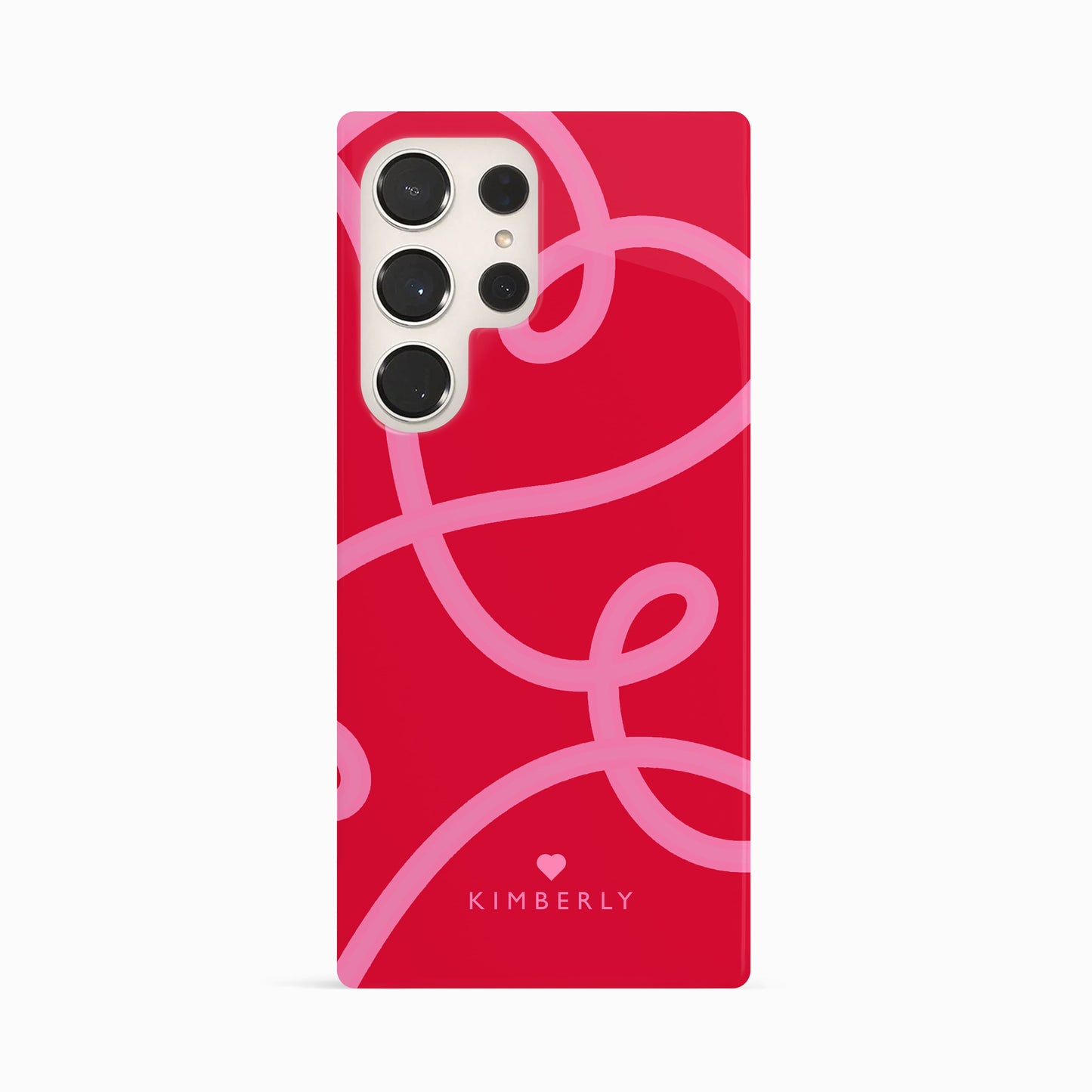 Personalised Red Pink Abstract Lines Case Phone Case