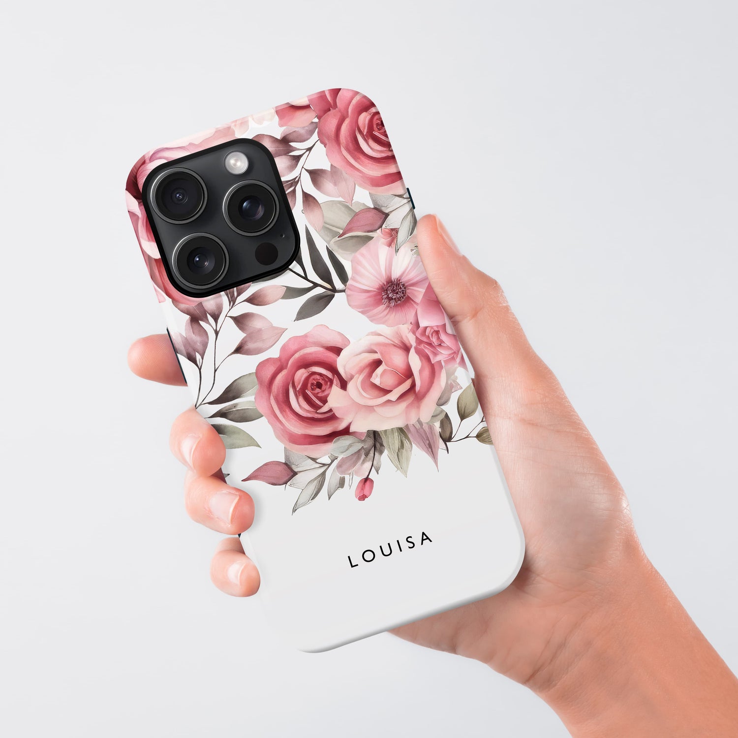 Personalised Rose Floral Magsafe iPhone Case Phone Case