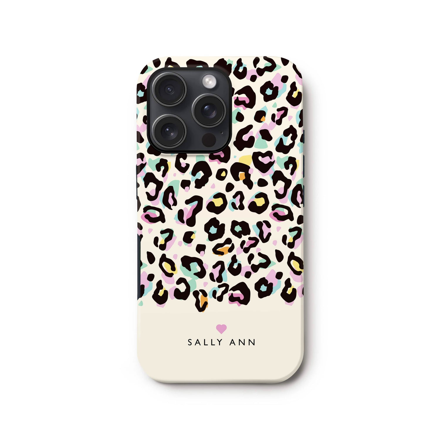 Personalised Rainbow Spots Leopard Print Case Phone Case