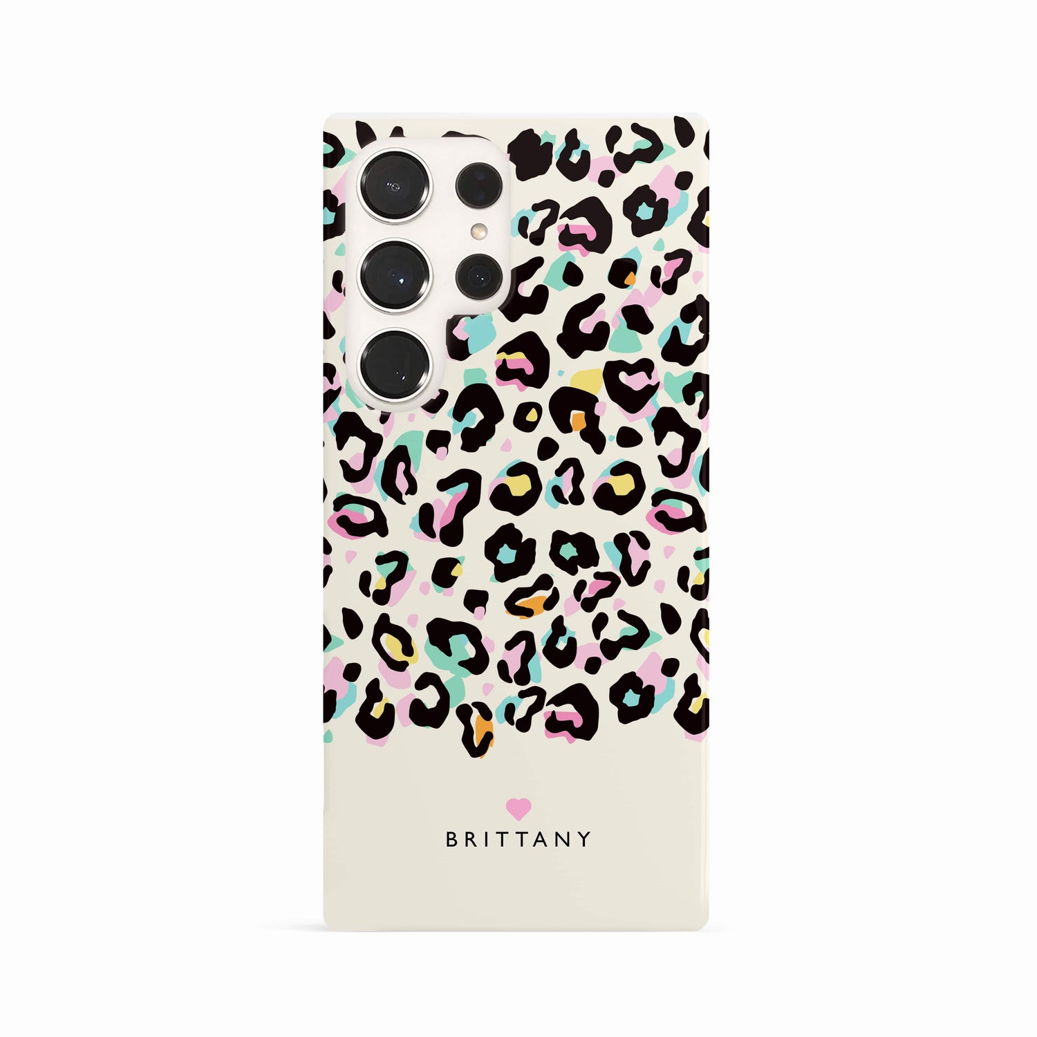 Personalised Rainbow Spots Leopard Print Case Phone Case
