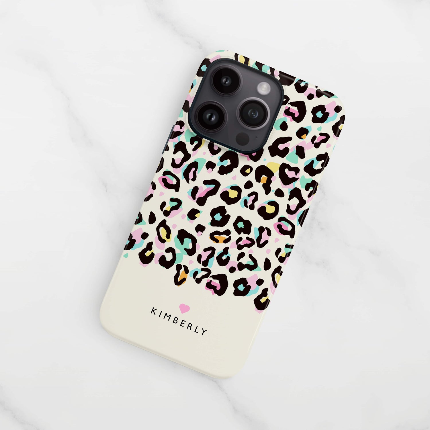 Personalised Rainbow Spots Leopard Print Case Phone Case
