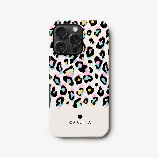 Custom Rainbow Leopard Print Phone Case iPhone 16 Phone Case