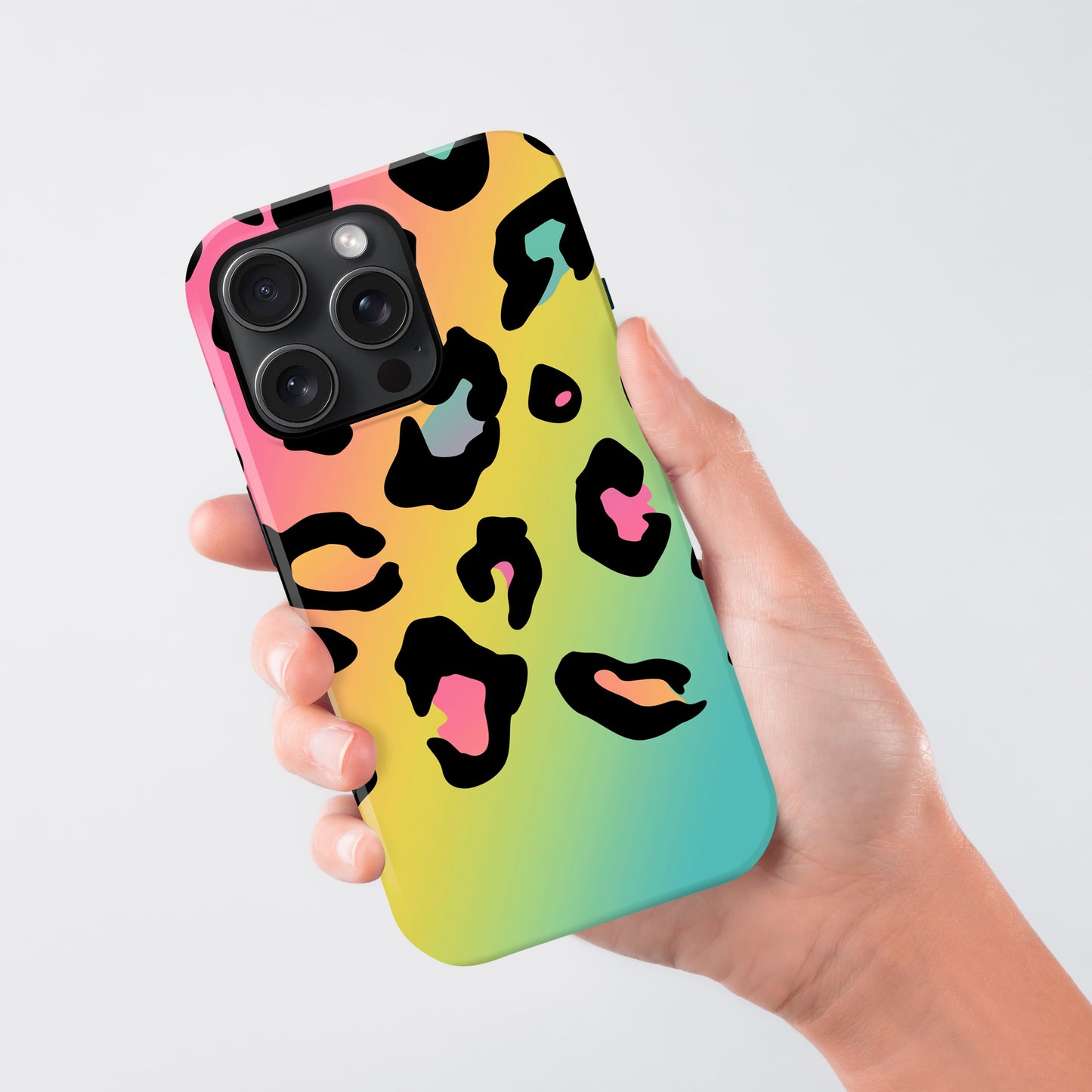 Rainbow Leopard Print Personalised Phone Case Phone Case