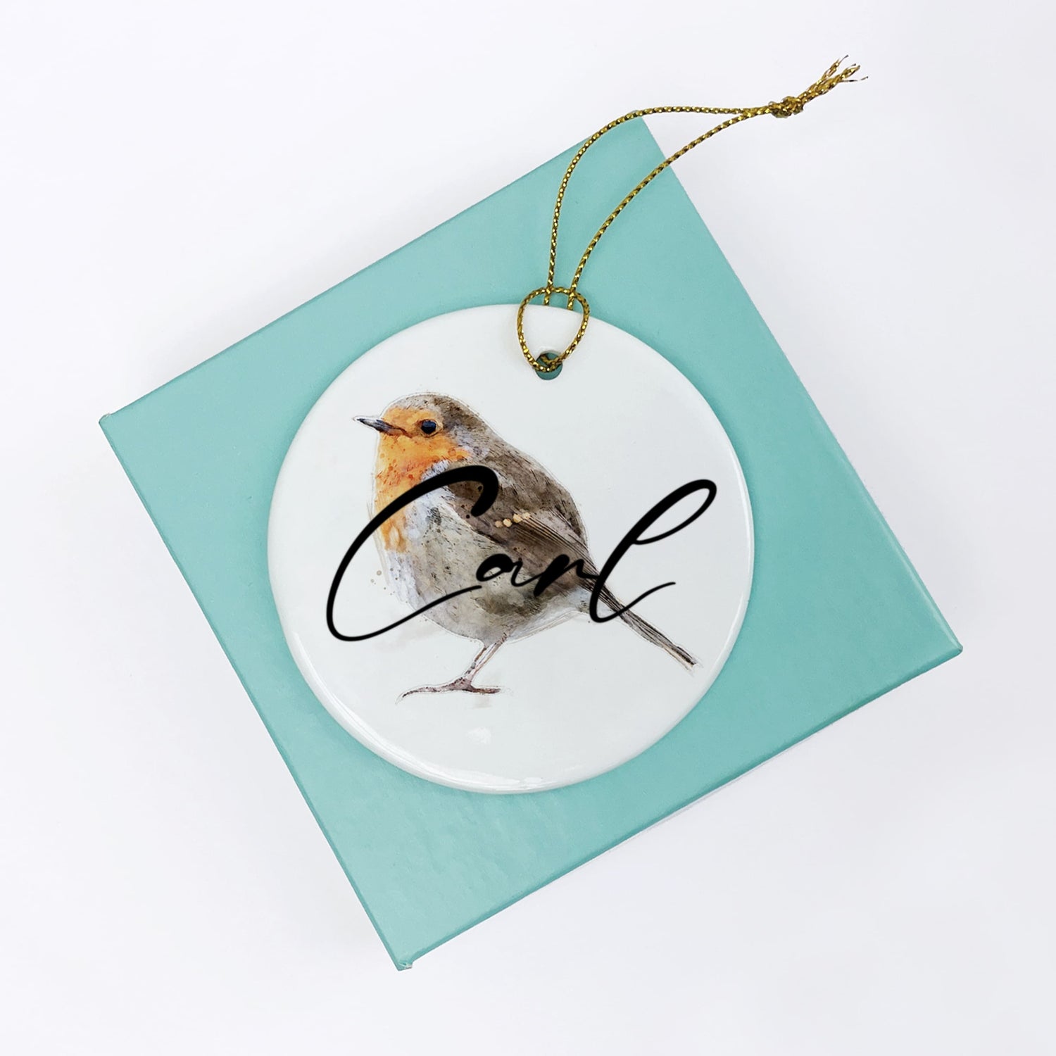 Personalised Robin Bird Art Ornament Gift  Mug