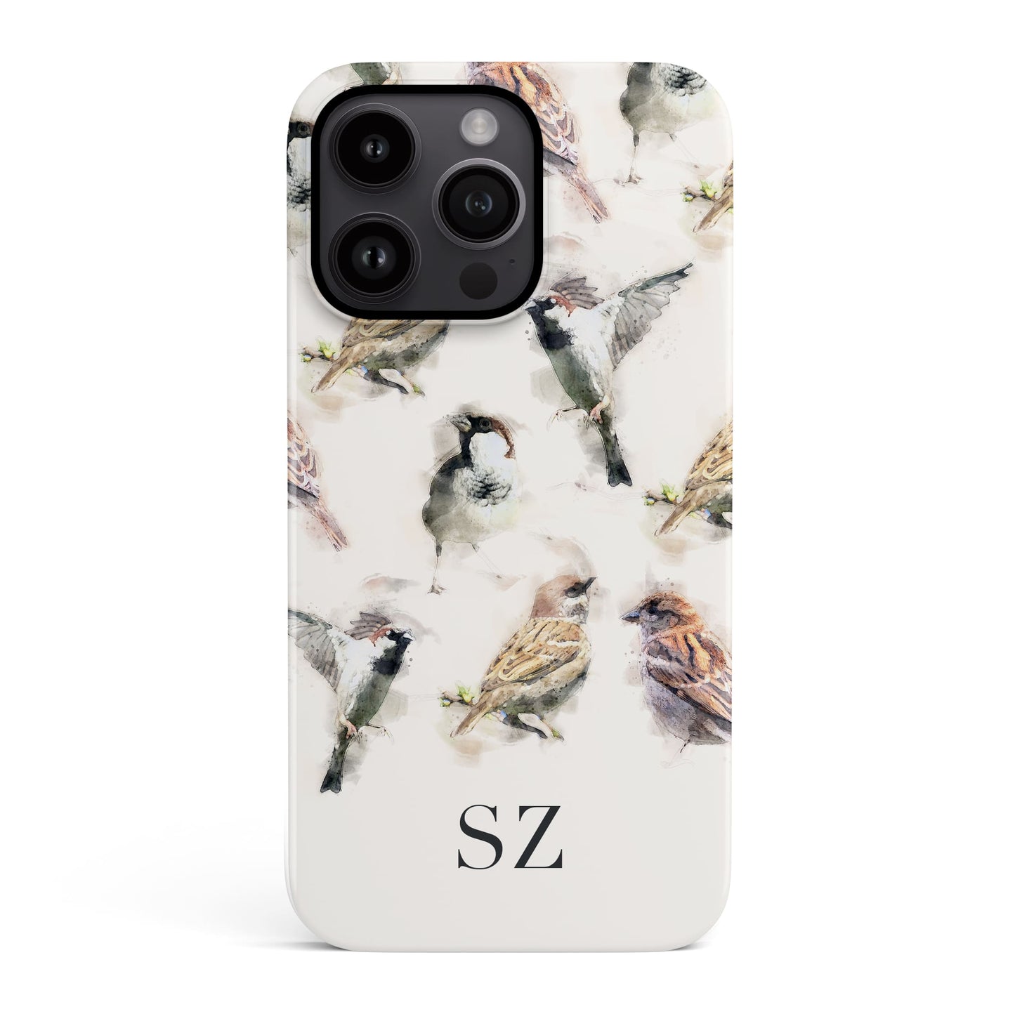 Sparrow Art Pattern Personalised Case iPhone 15 Phone Case