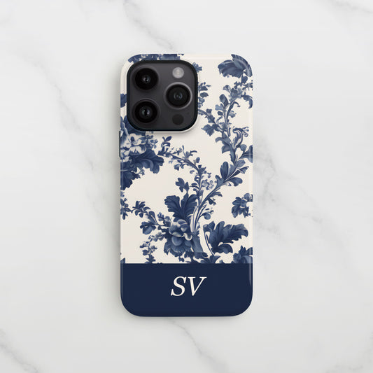 Custom Initials Vintage Floral Phone Case iPhone 15 Phone Case