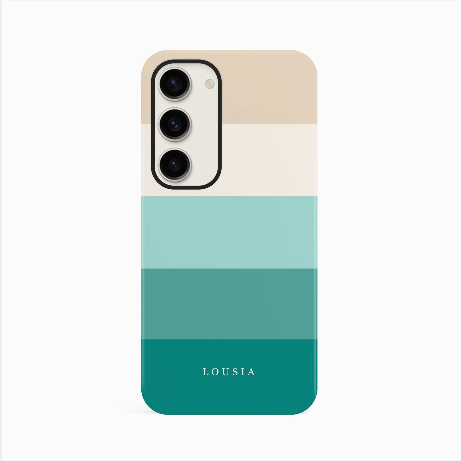 Personalised Teal Blue Stripes Case Samsung Galaxy S23 Phone Case