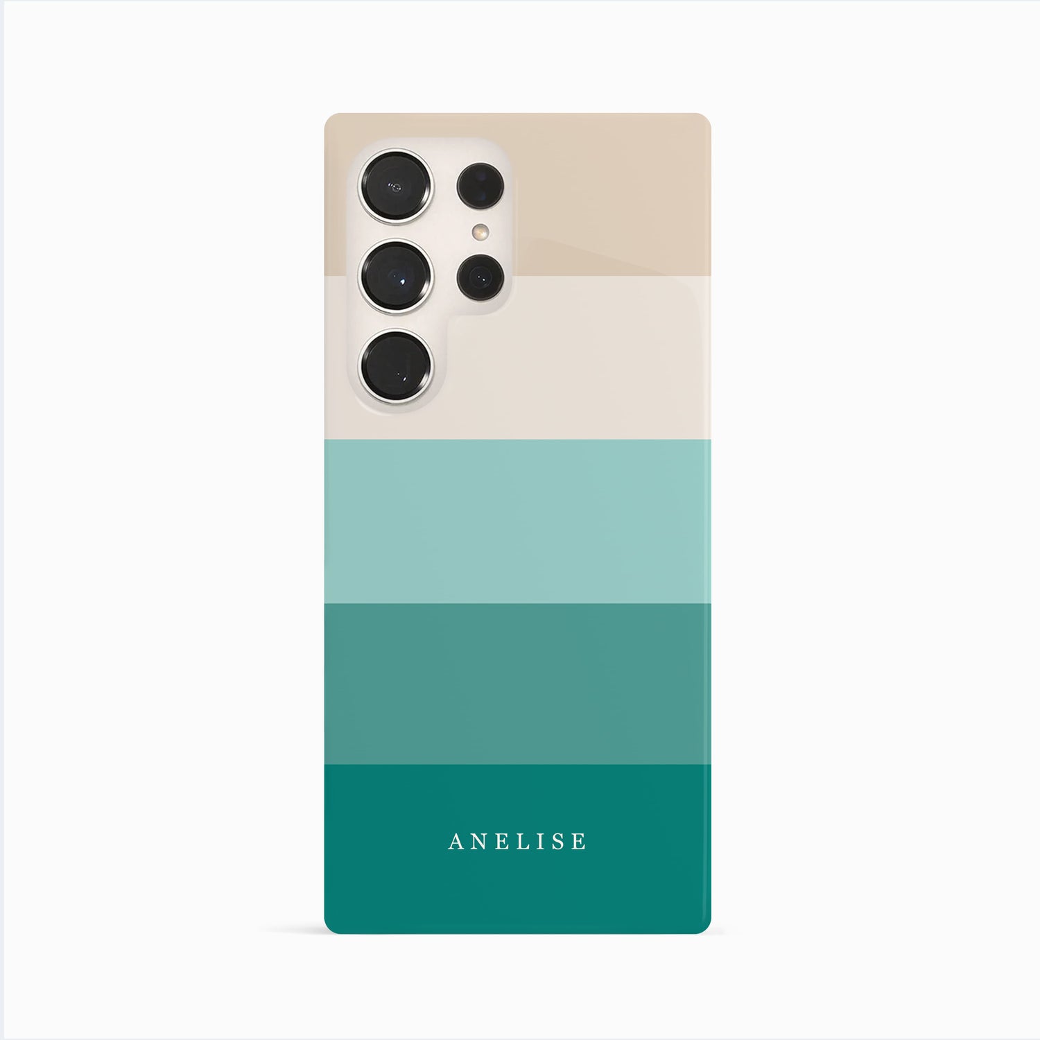 Personalised Teal Blue Stripes Case Samsung Galasy S24 Ultra Phone Case