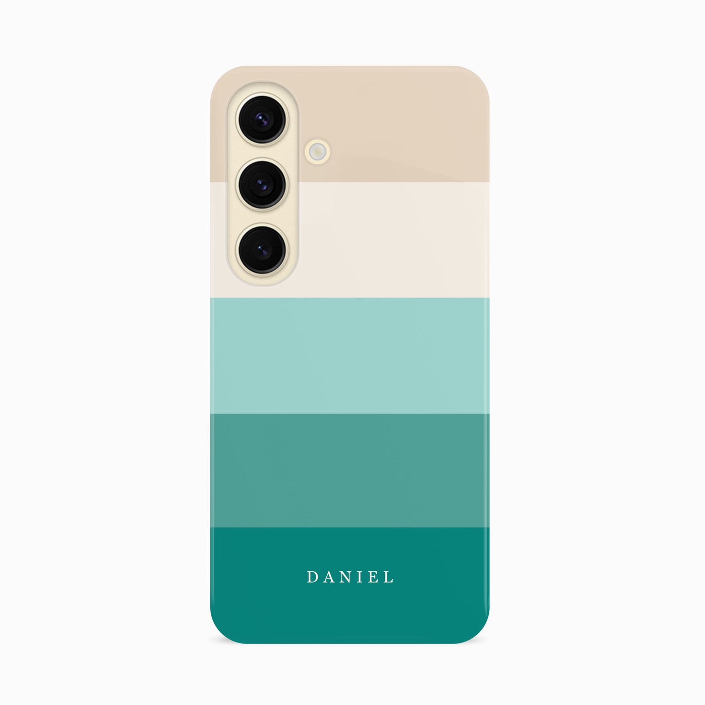 Personalised Teal Blue Stripes Case Samsung Galaxy S24 Phone Case