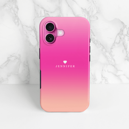 Personalised Pink Ombré Phone Case iPhone 16 Phone Case