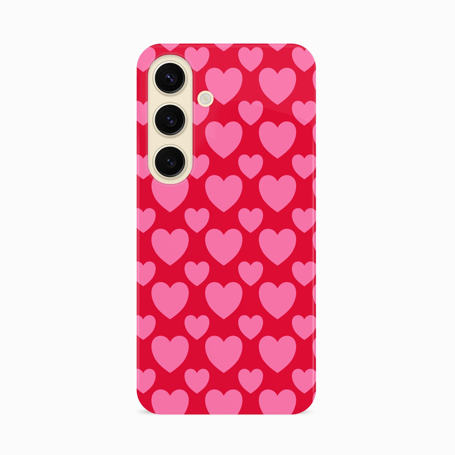 Pink and Red Love Heart Pattern Case Samsung Galaxy S24 Phone Case