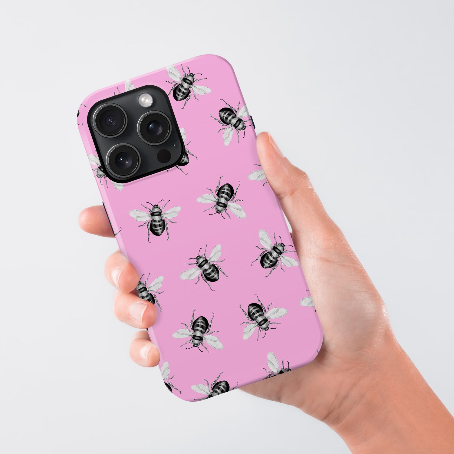 Pink Honey Bee Pattern Case Phone Case