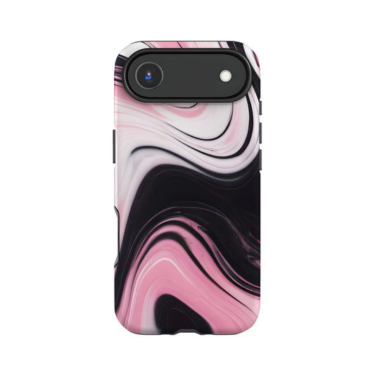 Black and Pink Swirl Print Case iPhone 17 Air Phone Case