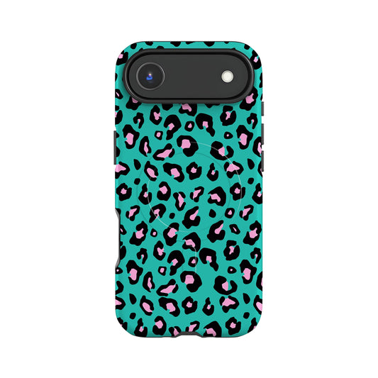 Blue Pink Micro Leopard Print Magsafe Case