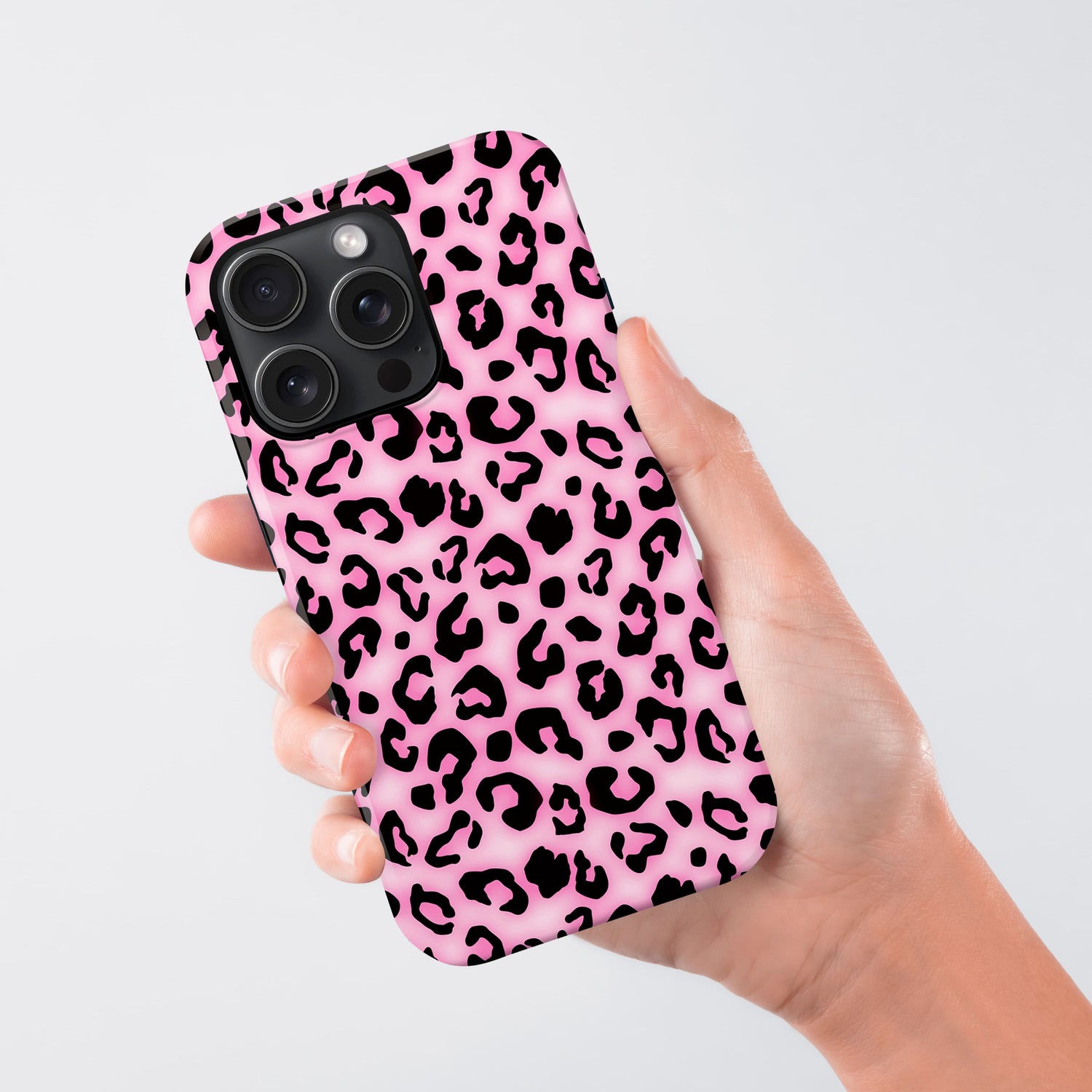 Baby blush pink Leopard Print initials Phone Case Phone Case