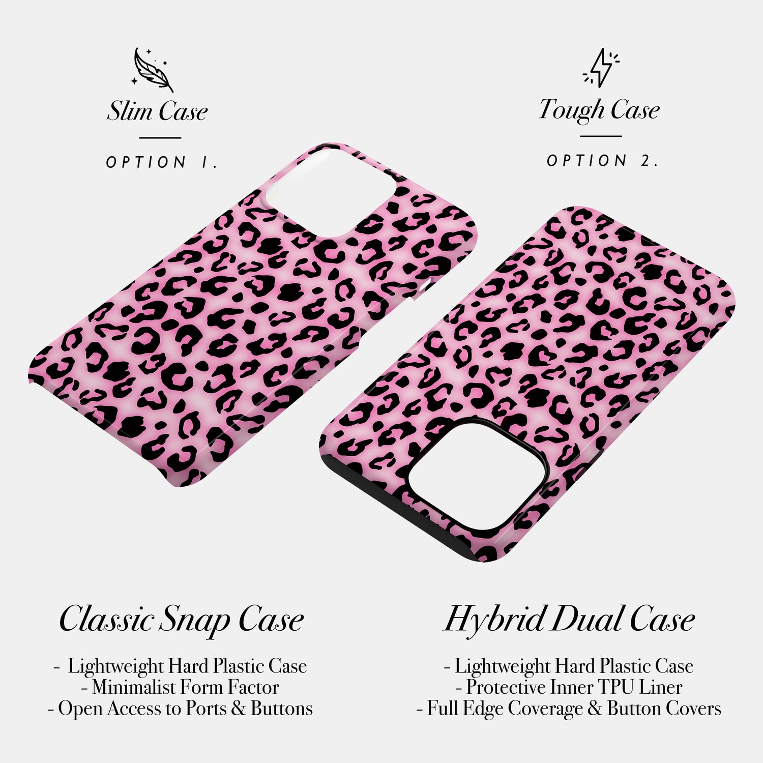Baby blush pink Leopard Print initials Phone Case Phone Case