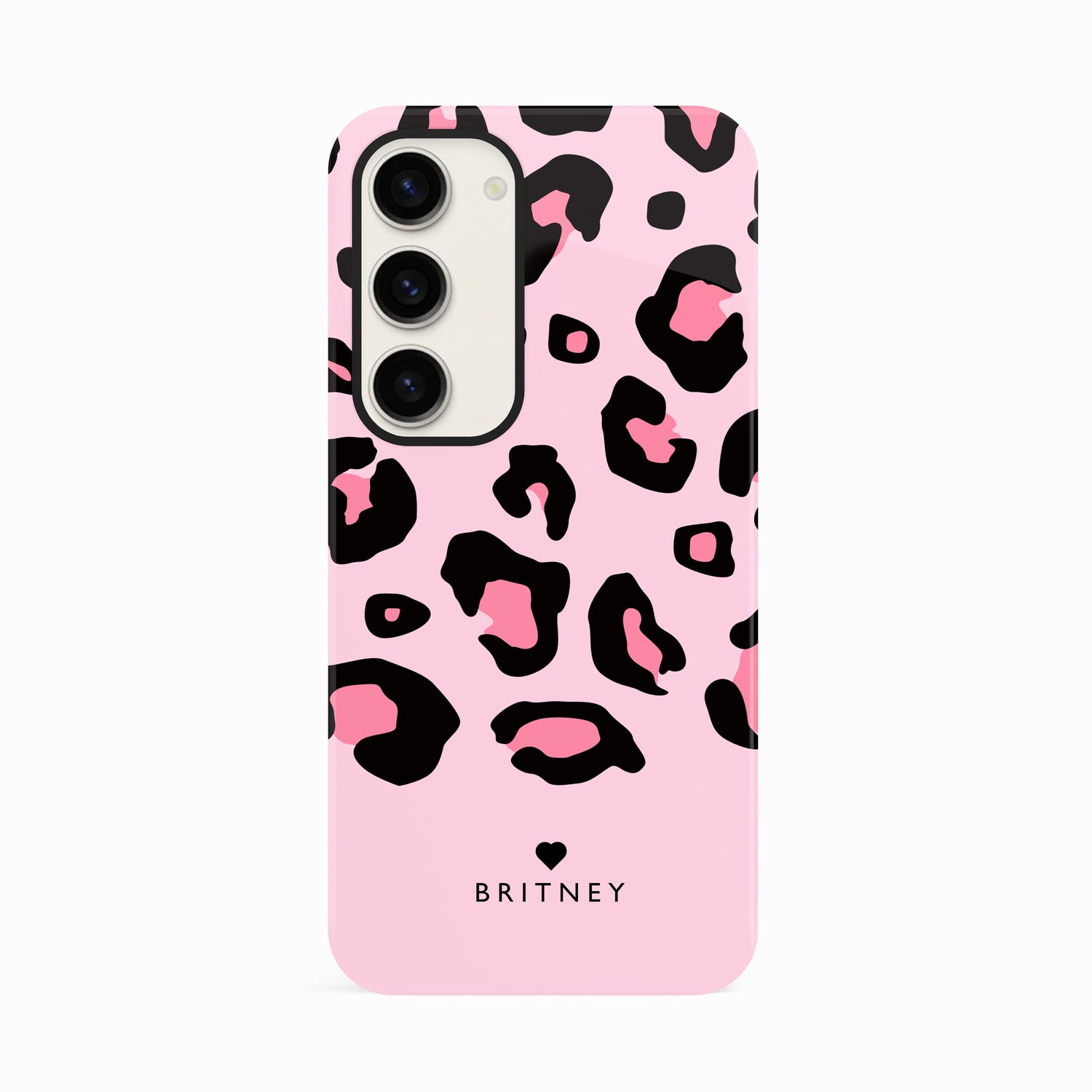 Bubblegum Pink Personalised Leopard Print Case Samsung Galaxy S23 Phone Case