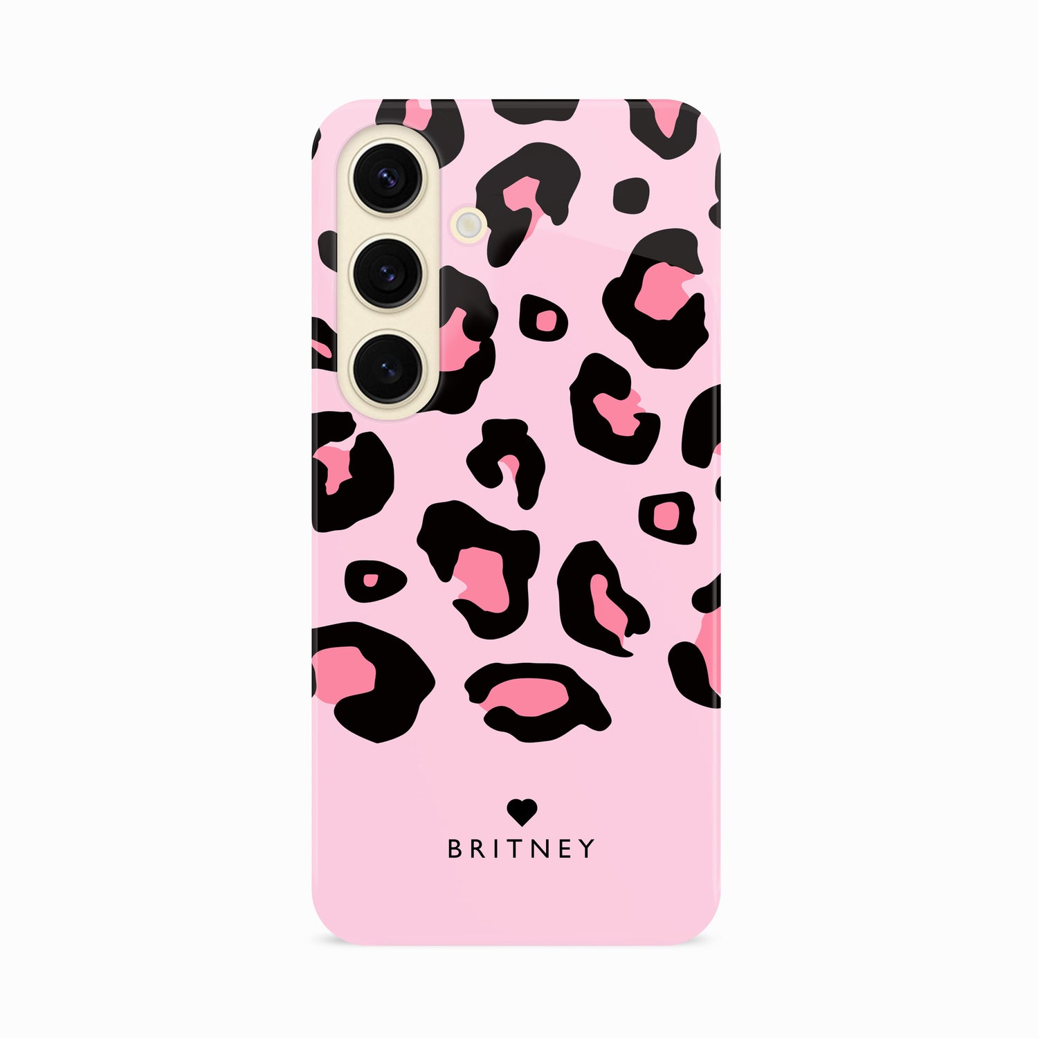 Bubblegum Pink Personalised Leopard Print Case Samsung Galaxy S24 Phone Case