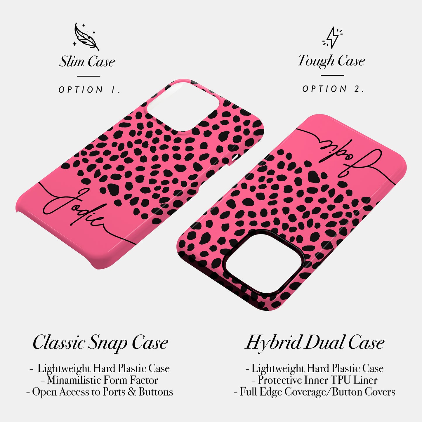 Personalised Pink Cheetah Spot Case