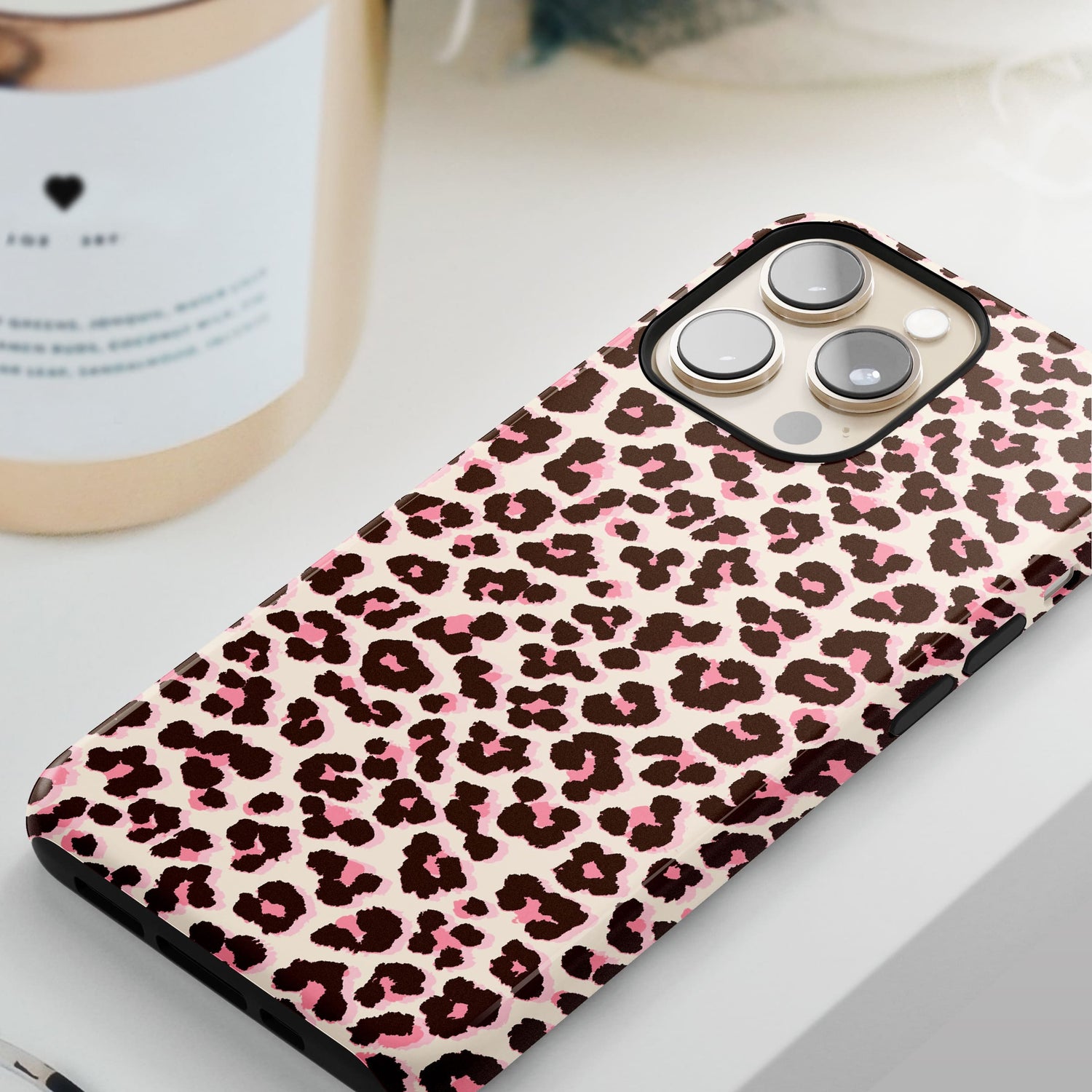 Pink Cream Leopard Print Phone Case  Phone Case