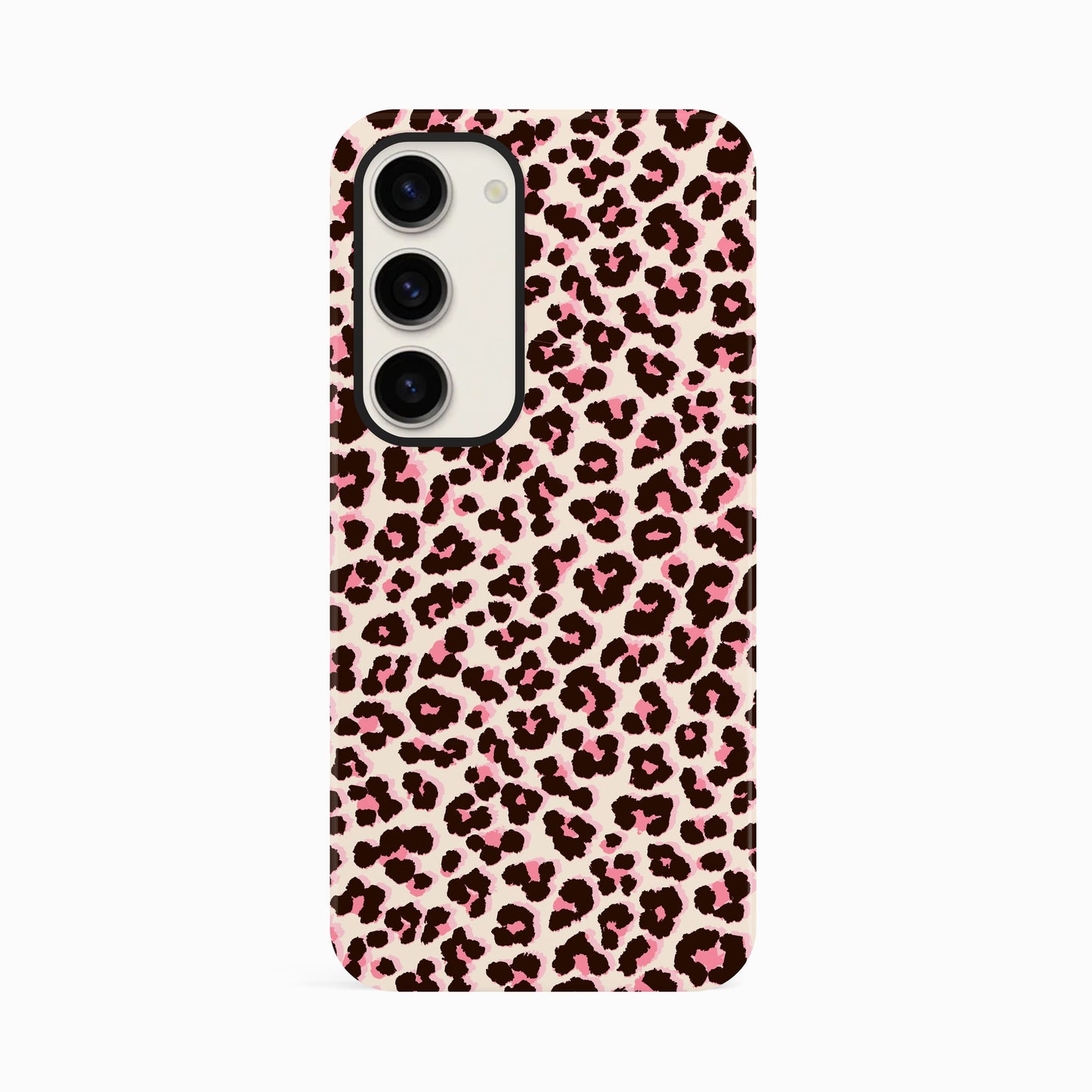 Pink Cream Leopard Print Phone Case Samsung Galaxy S23 Phone Case