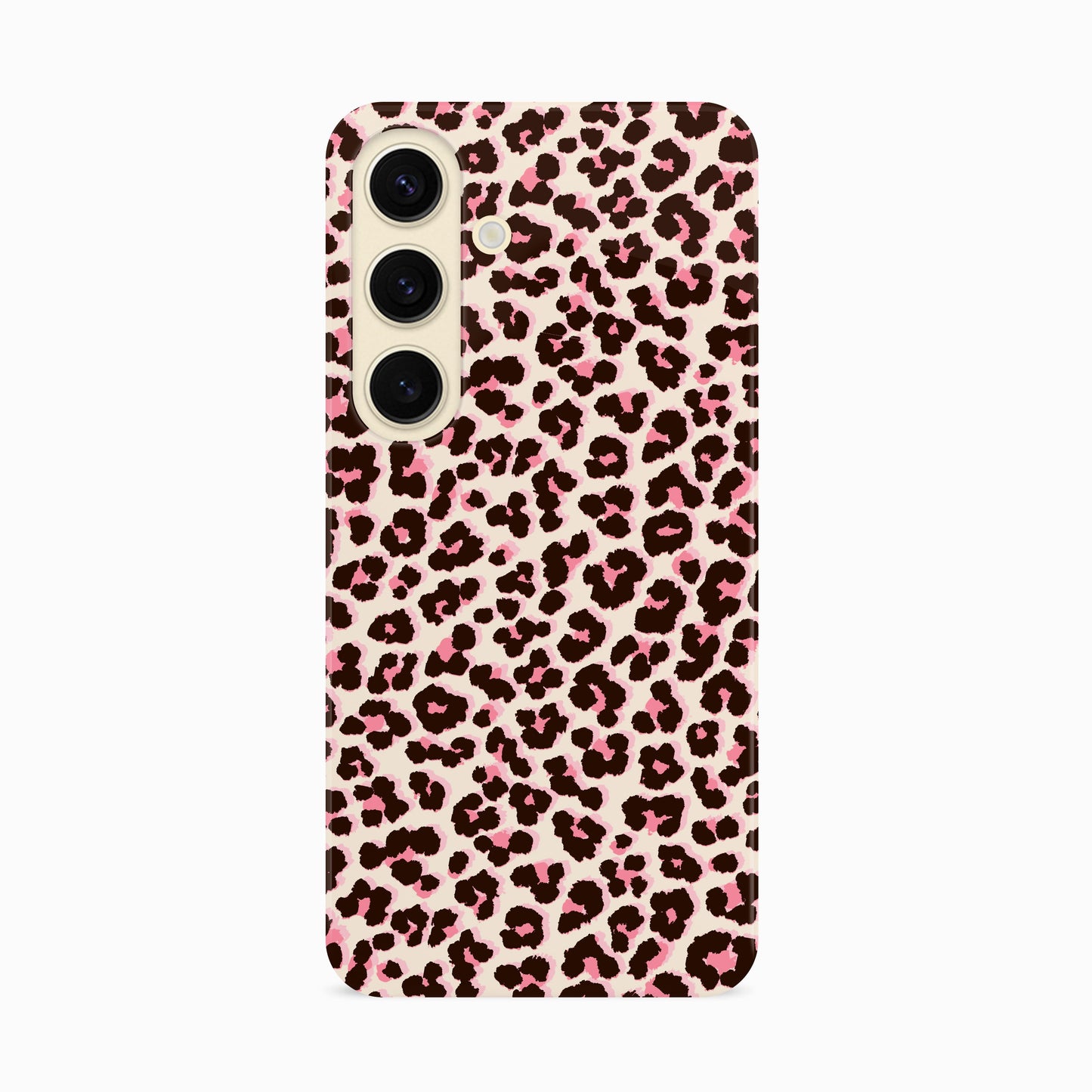 Pink Cream Leopard Print Phone Case Samsung Galaxy S24 Phone Case