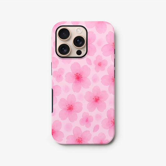 Baby Pink Watercolour Floral Print Case iPhone 16 Phone Case