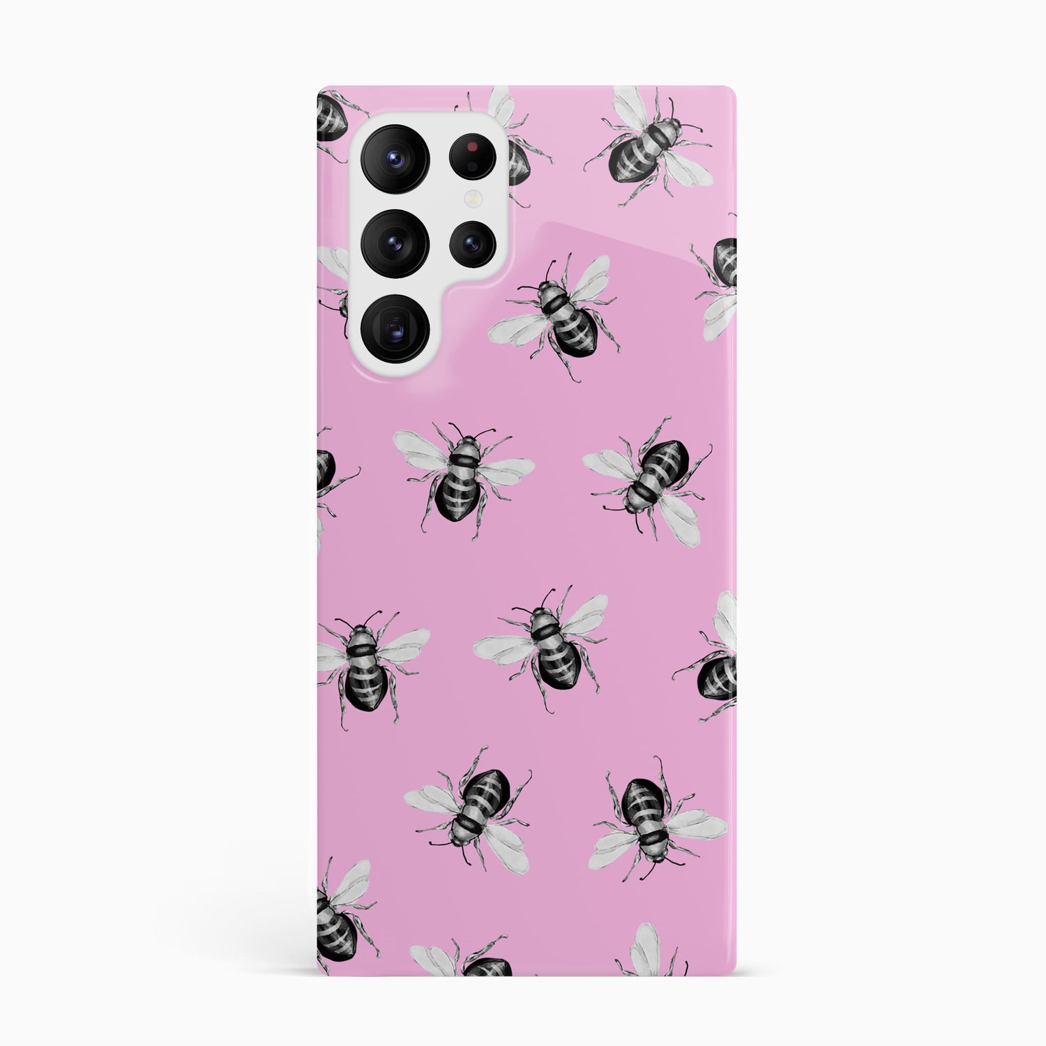 Pink Honey Bee Pattern Case Samsung Galaxy S23 Ultra Phone Case