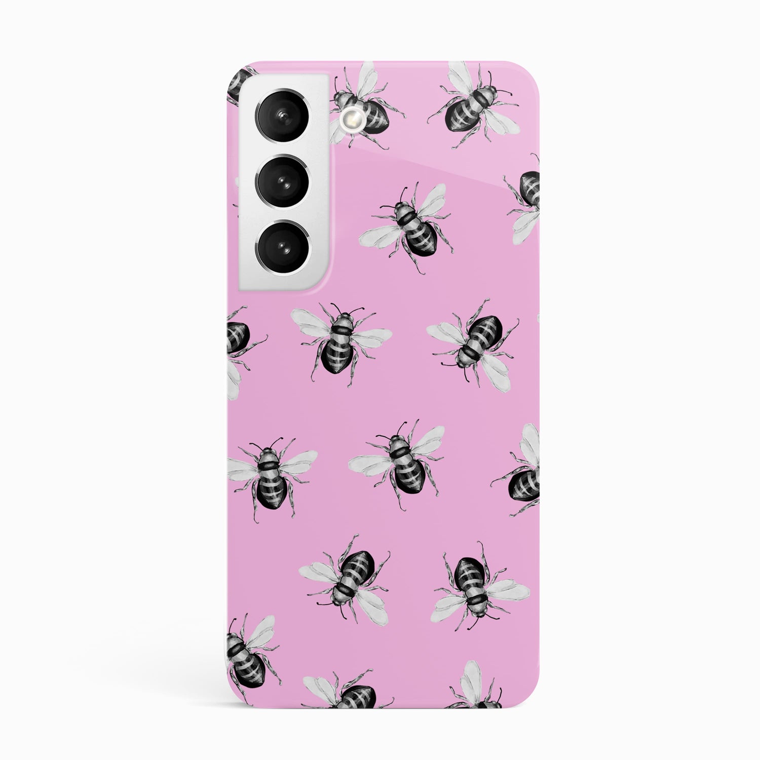 Pink Honey Bee Pattern Case Samsung Galaxy S23 Phone Case