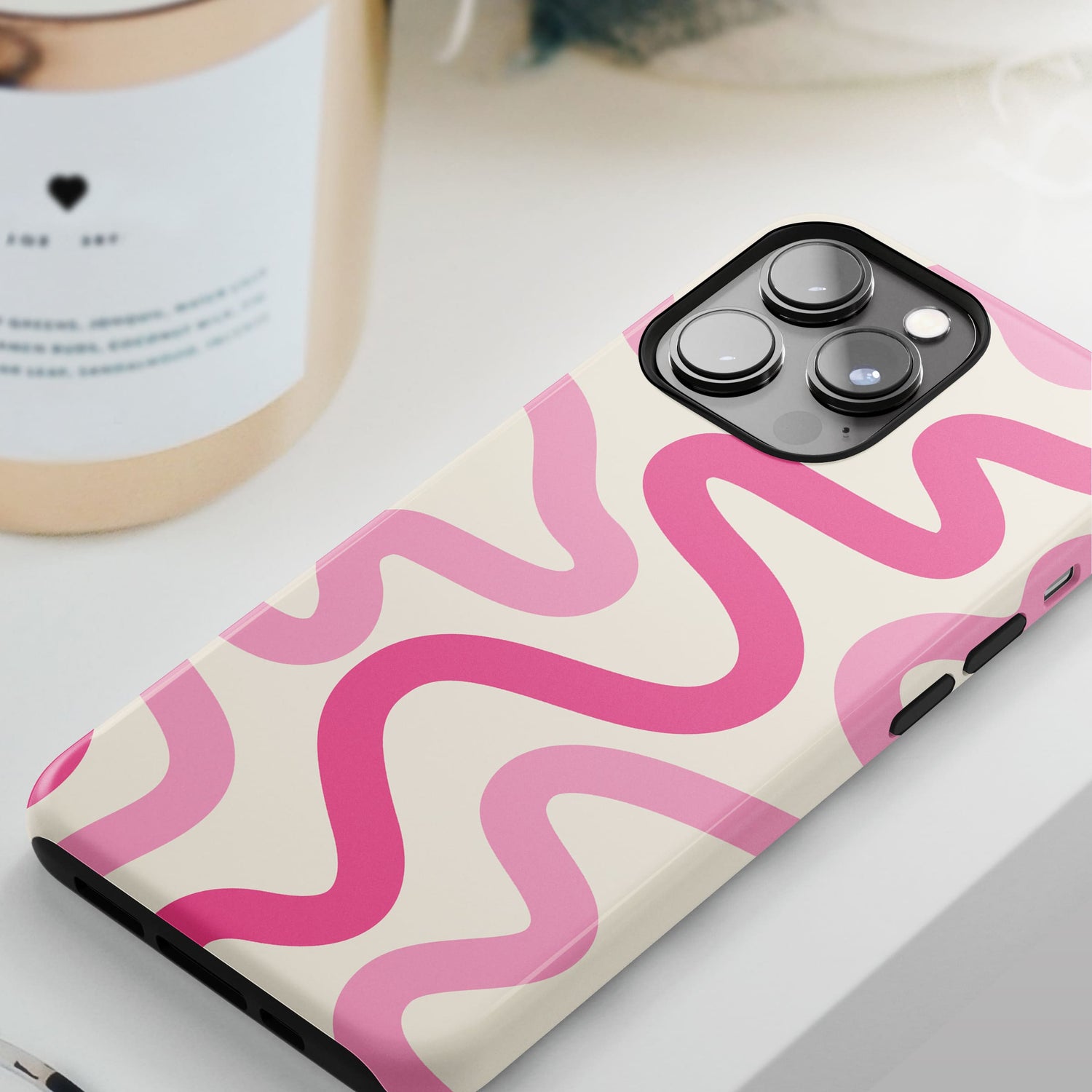 Pink Swirl Abstract Wavy Pattern Print Case  Phone Case