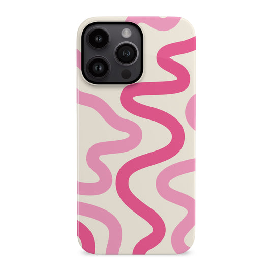 Pink Swirl Abstract Wavy Pattern Print Case iPhone 14 Phone Case