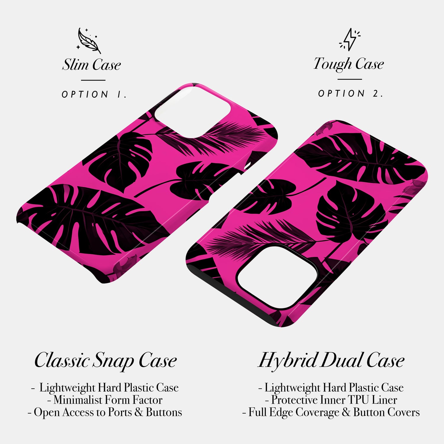 Hot Pink Tropical Print Phone Case Phone Case