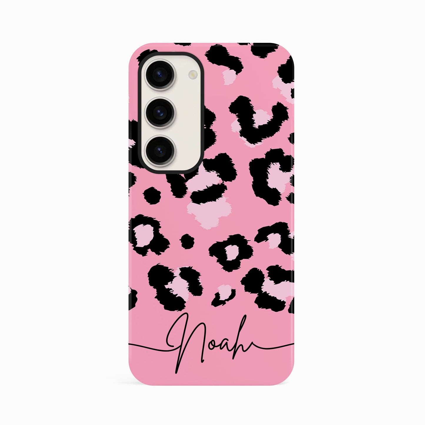 Baby Pink Leopard Print Personalised Phone Case Samsung Galaxy S23 Phone Case