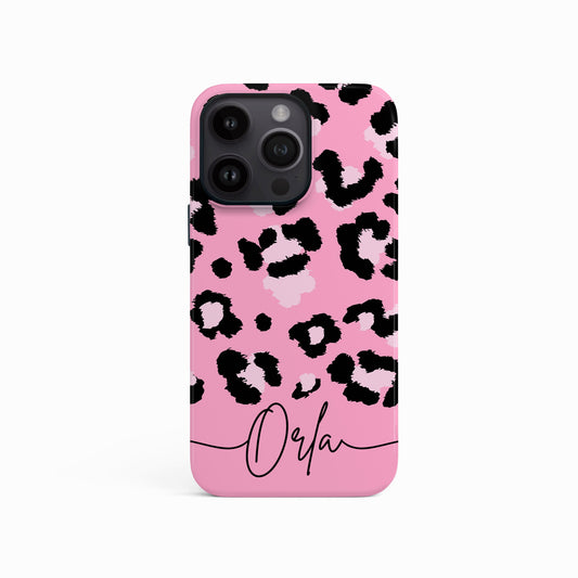 Baby Pink Leopard Print Personalised Phone Case iPhone 15 Phone Case